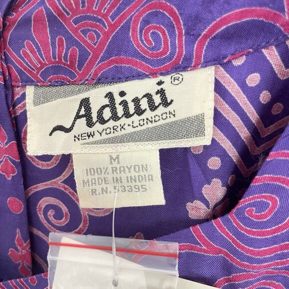 Vintage 70s Adini India Dress NWT S/M Boho Hippie Patchwork Purple Midi - Picture 5 of 11